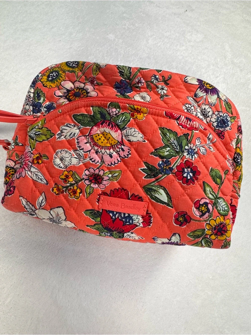 Vera Bradley Coral Floral Iconic Large Cosmetic Travel Bag